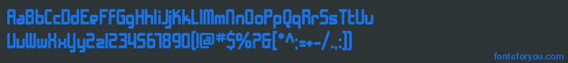 SF Chrome Fenders Bold Font – Blue Fonts on Black Background