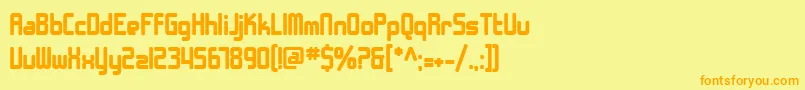 SF Chrome Fenders Bold Font – Orange Fonts on Yellow Background