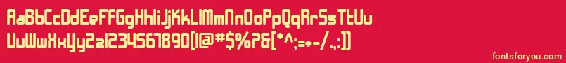 SF Chrome Fenders Bold Font – Yellow Fonts on Red Background