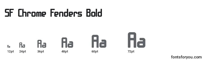 Размеры шрифта SF Chrome Fenders Bold