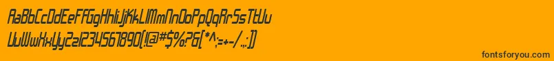 Czcionka SF Chrome Fenders Condensed Oblique – czarne czcionki na pomarańczowym tle