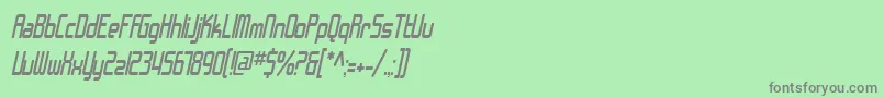 Fonte SF Chrome Fenders Condensed Oblique – fontes cinzas em um fundo verde