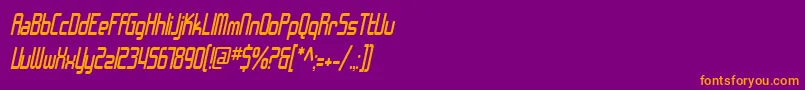 Police SF Chrome Fenders Condensed Oblique – polices orange sur fond violet