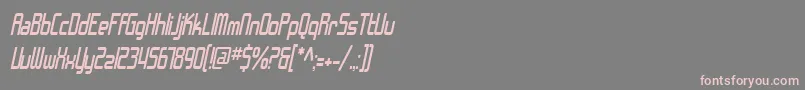 Więcej informacji o czcionce SF Chrome Fenders Condensed Oblique Czcionka SF Chrome Fenders Condensed Oblique – różowe czcionki na szarym tle