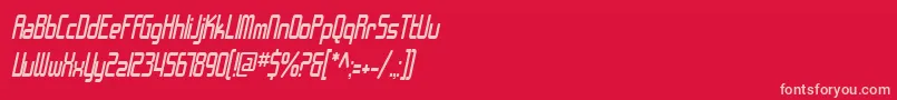 Więcej informacji o czcionce SF Chrome Fenders Condensed Oblique Czcionka SF Chrome Fenders Condensed Oblique – różowe czcionki na czerwonym tle