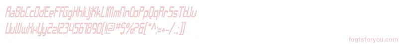 Czcionka SF Chrome Fenders Condensed Oblique – różowe czcionki na białym tle
