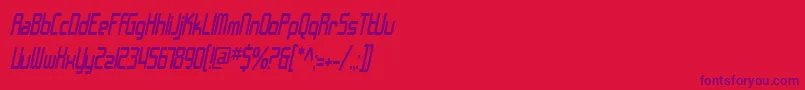 SF Chrome Fenders Condensed Oblique Font – Purple Fonts on Red Background