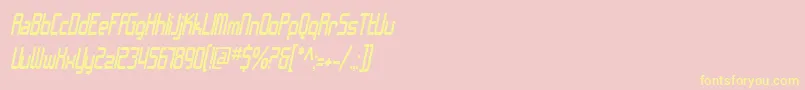 SF Chrome Fenders Condensed Oblique Font – Yellow Fonts on Pink Background