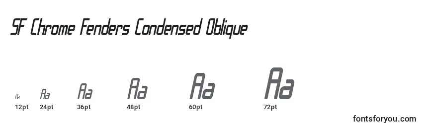Размеры шрифта SF Chrome Fenders Condensed Oblique