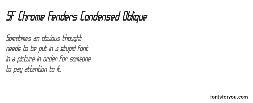 Review of the SF Chrome Fenders Condensed Oblique Font