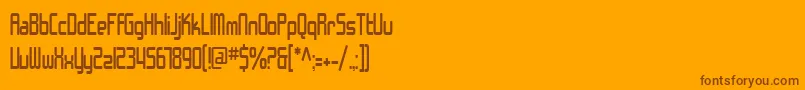 SF Chrome Fenders Condensed Font – Brown Fonts on Orange Background