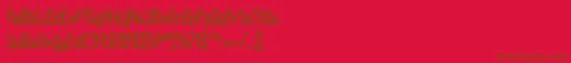 SF Chrome Fenders Condensed Font – Brown Fonts on Red Background