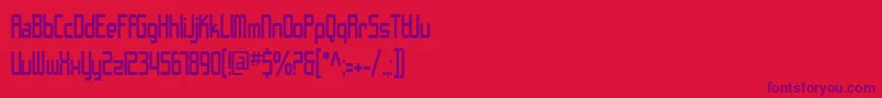 SF Chrome Fenders Condensed-Schriftart – Violette Schriften auf rotem Hintergrund