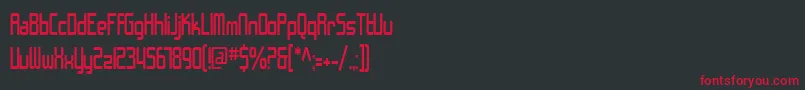 Шрифт SF Chrome Fenders Condensed – красные шрифты на чёрном фоне