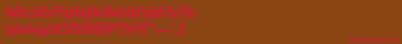 SF Chrome Fenders Condensed-Schriftart – Rote Schriften auf braunem Hintergrund