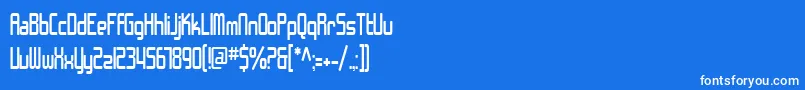 SF Chrome Fenders Condensed Font – White Fonts on Blue Background