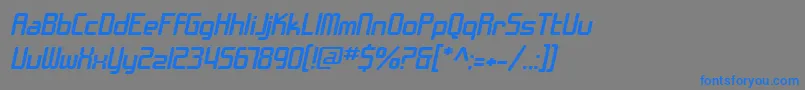Шрифт SF Chrome Fenders Extended Oblique – синие шрифты на сером фоне