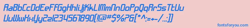 SF Chrome Fenders Extended Oblique Font – Blue Fonts on Pink Background