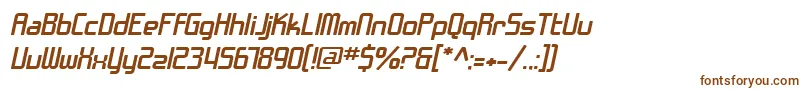 SF Chrome Fenders Extended Oblique Font – Brown Fonts on White Background