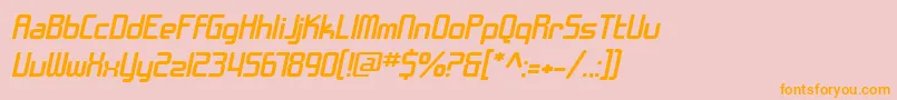 SF Chrome Fenders Extended Oblique Font – Orange Fonts on Pink Background