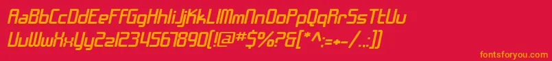 SF Chrome Fenders Extended Oblique Font – Orange Fonts on Red Background