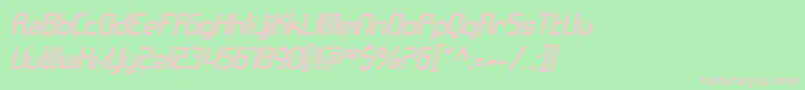 Шрифт SF Chrome Fenders Extended Oblique – розовые шрифты на зелёном фоне