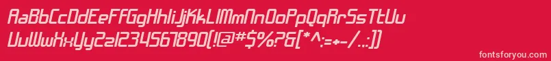 SF Chrome Fenders Extended Oblique Font – Pink Fonts on Red Background