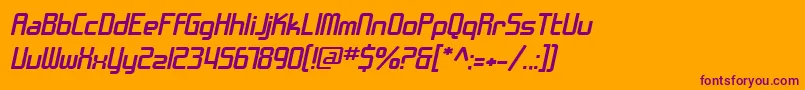 SF Chrome Fenders Extended Oblique Font – Purple Fonts on Orange Background