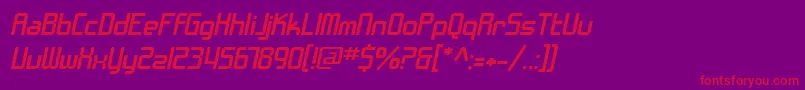 SF Chrome Fenders Extended Oblique Font – Red Fonts on Purple Background