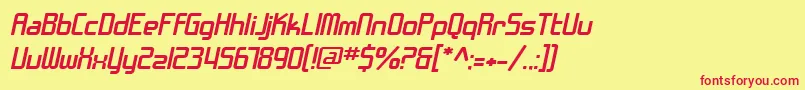 SF Chrome Fenders Extended Oblique Font – Red Fonts on Yellow Background