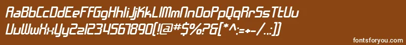 フォントSF Chrome Fenders Extended Oblique – 茶色の背景に白い文字