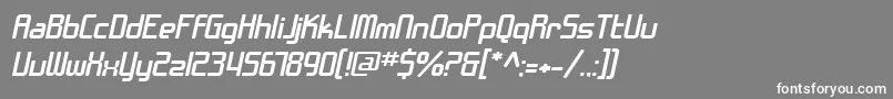 SF Chrome Fenders Extended Oblique Font – White Fonts on Gray Background