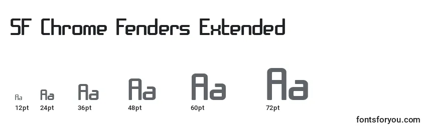 Размеры шрифта SF Chrome Fenders Extended