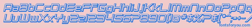 SF Chromium 24 Bold Oblique Font – Blue Fonts on Pink Background