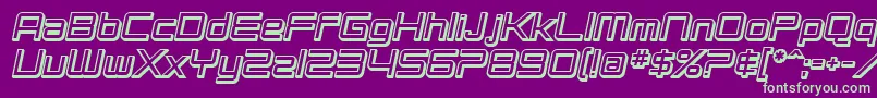 SF Chromium 24 Bold Oblique Font – Green Fonts on Purple Background