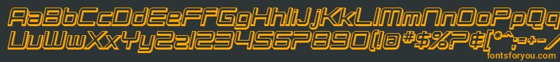 SF Chromium 24 Bold Oblique Font – Orange Fonts on Black Background