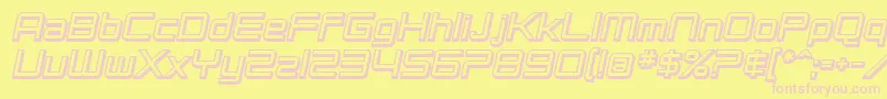 SF Chromium 24 Bold Oblique Font – Pink Fonts on Yellow Background