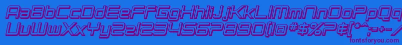SF Chromium 24 Bold Oblique Font – Purple Fonts on Blue Background