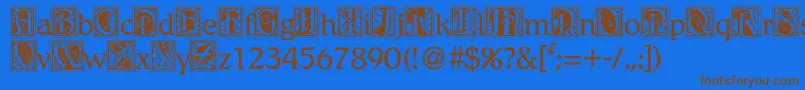 Bdrenais Font – Brown Fonts on Blue Background