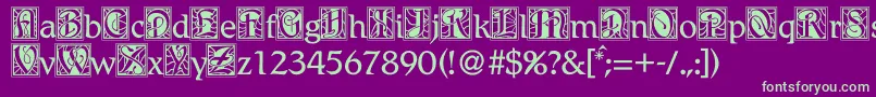 Bdrenais Font – Green Fonts on Purple Background