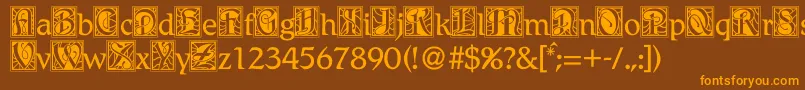Bdrenais Font – Orange Fonts on Brown Background