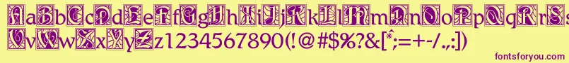 Bdrenais Font – Purple Fonts on Yellow Background
