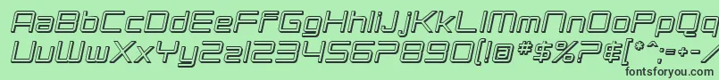 フォントSF Chromium 24 Oblique – 緑の背景に黒い文字