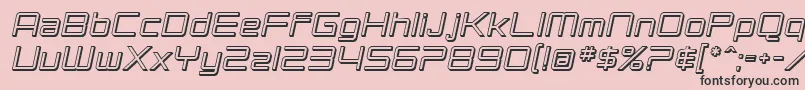 SF Chromium 24 Oblique-Schriftart – Schwarze Schriften auf rosa Hintergrund