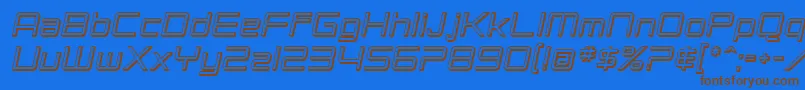 SF Chromium 24 Oblique-fontti – ruskeat fontit sinisellä taustalla