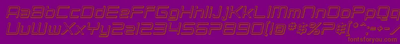 フォントSF Chromium 24 Oblique – 紫色の背景に茶色のフォント