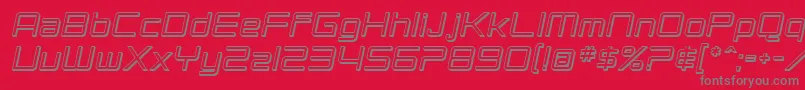 フォントSF Chromium 24 Oblique – 赤い背景に灰色の文字