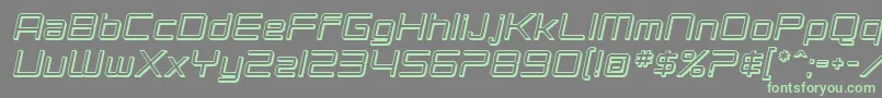 SF Chromium 24 Oblique Font – Green Fonts on Gray Background