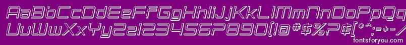 SF Chromium 24 Oblique-fontti – vihreät fontit violetilla taustalla