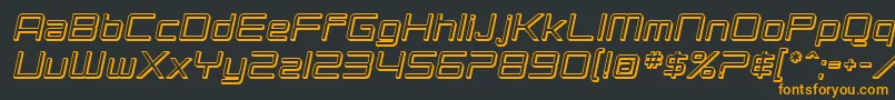 SF Chromium 24 Oblique Font – Orange Fonts on Black Background
